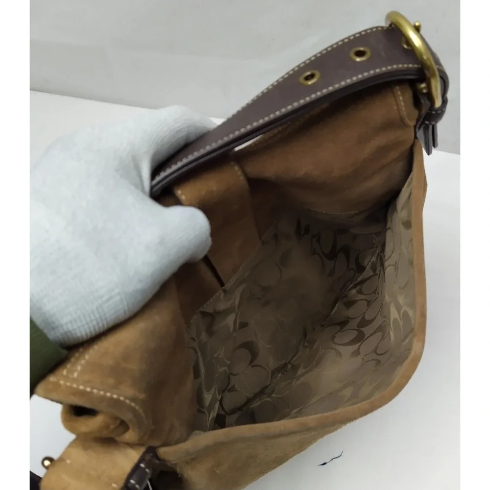 Coach brown suede